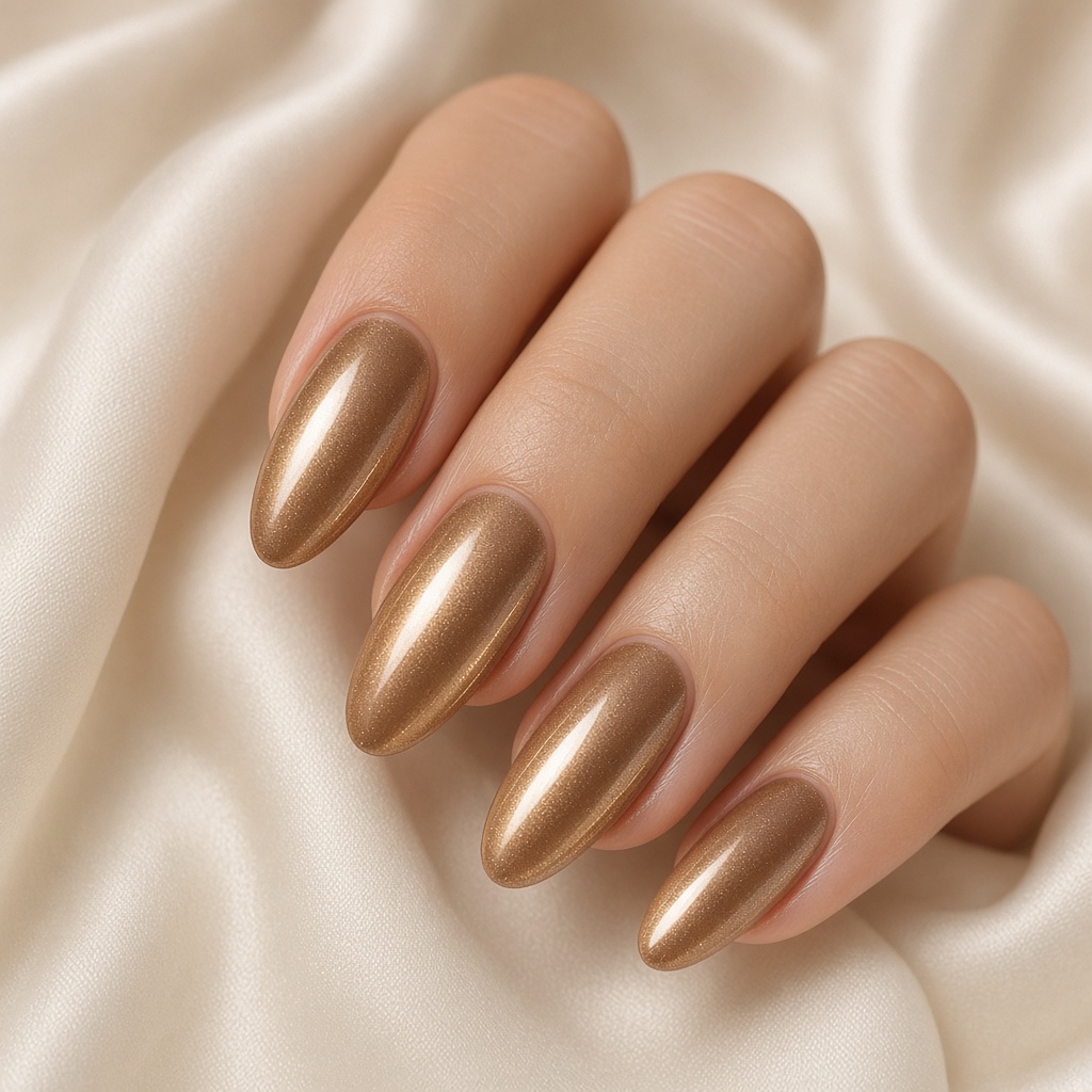 Kuku chrome champagne cat-eye